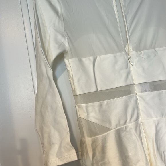 White Lycra Dress with Sheer Accents-NWT-Medium - Picture 7 of 9